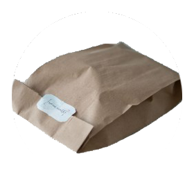 Torebka papierowa naklejka WaveGroup Pakowanie